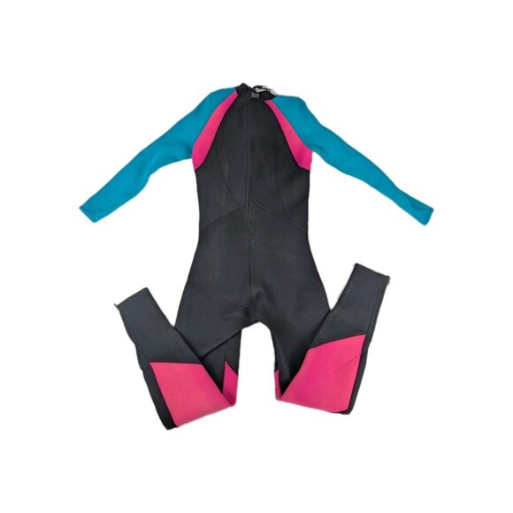 vintage Seadoo wetsuit women's Large Black Pink retro style nylon - Picture 1 of 16